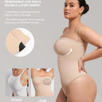 Lover-Beauty Strapless Shapewear Bodysuit Tummy Control Seamless Thong Tube Top, Nude, XL/XXL