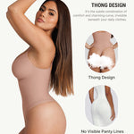 FeelinGirl Shapewear for Women Tummy Control Bodysuits Seamless Shapewear Bodysuit Thong Body Suit Going Out M-L