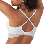 Maidenform Women's Wireless, Natural Lift & Shaping, Convertible Bra with Lace, White