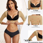 Zeecaro Upper Arm Shaper for Women Slimming Sleeves Compression Garments Front Closure Shapewear Tops Nude S