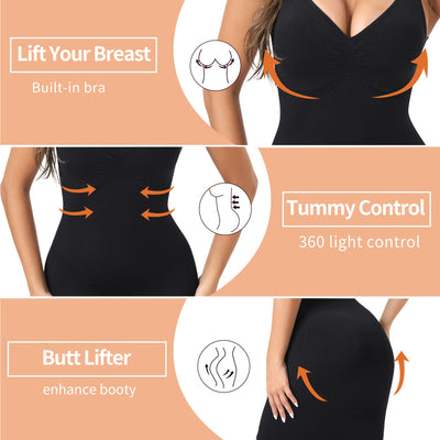Ellareese Strapless Slip Shapewear Slip Dress for Women Under Dress Shapewear Women's Full slips Tummy Control