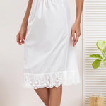MANCYFIT Half Slip for Women Under Dresses Skirt Extenders with Lace Trim Non Cling Underskirts White 3X-Large