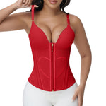 SHAPSHE Waist Trainer for Women Tummy Control Corset Shapewear Cincher Workout Body Shaper Vest Faja with Bra RED/Small