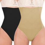 Hioffer 2 Pack 328 Women Waist Cincher Girdle Tummy Control Slimmer Sexy Thong Panty Shapewear