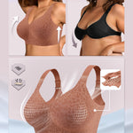 OEAK Womens Wireless Bras Supportive Seamless Full Coverage Bra Push Up Comfortable Bra No Underwire Everyday Tshirt Bras Brown Leopard M