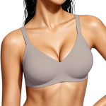 Gailife Smooth Wireless Jelly Bras for Women No Underwire Seamless Push Up Bra Full Coverage Soft Suppor Tshirt Bralettes -Light Grey,XXL