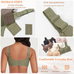 Wireless Jelly Seamless Bras for Women No Underwire Tshirt Full Coverage Padded Bra Comfortable Supportive Everyday Bralettes(01#Green(Full Coverage),M)