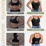 Inyself Women's Scoop Neck Shapewear Camisole Tank Top Tummy Control Body Shaper High Compression Seamless Smoothing Cami with Adjustable Straps for Slimming Waist & Back Support