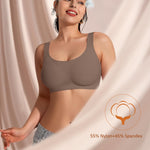 Wireless Jelly Seamless Bras for Women No Underwire Tshirt Full Coverage Padded Bra Comfortable Supportive Everyday Bralettes(01#Coffee(Full Coverage),XL)