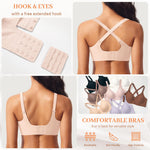 Seamless Jelly Padded Bras for Women No Underwire Full Coverage Supportive Push Up Gel Bra Wireless Low Cut Soft Bralettes(A1#Nude(v Neck),X-Large)