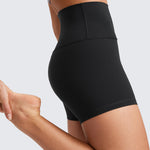 CRZ YOGA Butterluxe Biker Shorts 4'' - High Waisted Booty Workout Volleyball Yoga Womens Spandex Black Large