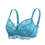 HSIA Minimizer Bra for Women - Plus Size Lace Full Coverage Womans Bra Unlined Underwire Bra for Heavy Breast Horizon Blue