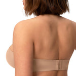 HSIA Strapless Bras for Women Large Bust Coolcomfort Minimizer Corset Full Coverage Plus Size Convertible Bustier with Underwire, Almond Beige 34DD