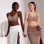 Seamless Jelly Sewn in Padded Bras for Women No Underwire Full Coverage Supportive Bralettes Everyday Soft Gel Bra(A1# Coffee(Pure),Medium)