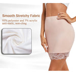 Avidlove Half Slips for Women Under Dress Non Cling Floral Lace Trim Above Knee Womens Half Slip (Champagne S)
