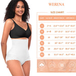 Werena Tummy Control Shapewear Panties for Women High Waisted Shaping Underwear Lace Body Shaper Girdle(01# A White(lace),Small)