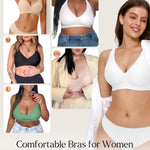 Seamless Bras for Women No Underwire Push Up Bra Comfy Wireless Supportive Bralettes Comfortable White Tshirt Bra Deep V XXL