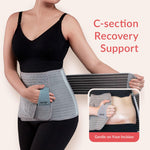Mamaway SSnugFit Postpartum Belly Band – Ultra-Breathable, Contoured C-section Belly Binder, Postnatal Girdle for Abdominal Support & Back Pain Relief, Made with Soft, Skin-Friendly Fabric