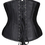 SHAPERX Women 24 Double Steel Boned Longline Heavy Duty Waist Training Corsets Body Shaper,SZ1971-Black-L