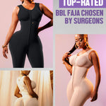 Snatched Body - Women's Stage 1 Faja Colombianas with Bra Shapewear BBL Post Surgery Compression Garment Butt Lifting Black 2XL
