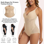 JOYSHAPER Shapewear Bodysuit V Neck Body Shaper for Women Tummy Control Shapewear Under Dress Body Faja Body Suit With Adjustable Straps Nude L