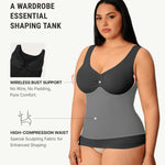 FeelinGirl Women Shapewear Tank Top Tummy Control Compression Tanks V Neck Seamless Body Shaper Camisole Tops for Women Black L