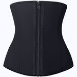 YIANNA Latex Waist Trainer for Women Tummy Control Zipper Underbust Waist Cincher Corset Hourglass Body Shaper Sport Girdle,YA2219-Black-S