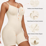 SHAPERX Women's Shapewear Bodysuit Tummy Control Seamless Zip-Up Body Shaper Waist Defining Silhouette,SZ5862-White-2XL