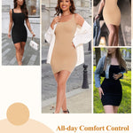 JOYSHAPER Shapewear Slip for Under Dresses Tummy Control Square Neck Womems Full Slips Invisible Body Shaper