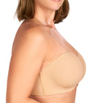 HSIA Strapless Bra for Women Large Breasts Seamless Underwire Plus Size Convertible Bandeau Bra Beige