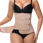 SHAPSHE Waist Trainer for Women Postpartum Recovery Wrap Girdle Cincher Corset Shapewear Belly Band Tan M