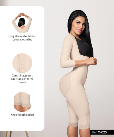 Forma Tu Cuerpo Full Body Shapewear for Women – Faja Moldeadora with Open Bust & Adjustable Legs, Tummy Control Bodysuit, Compression Girdle, Bei S