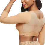 Plus Size Upper Arm Shaper Compression Sleeves for Women - Post-Surgery Slimmer & Corrector Shapewear Tops (02 Khaki XLarge)