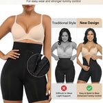 SHAPERX High-Waisted Tummy Control Shapewear for Women Seamless Zip-Up Easy-On Body Shaper Shorts Slimming Fit Underwear,SZ5820-Black-S/M