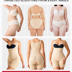 Nebility Full Body Shapewear Bodysuits for Women Tummy Control Body Shaper Open Bust Mid-Thigh Body Suit