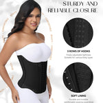 SHAPSHE Waist Trainer for Women Tummy Control Cincher Corset Shapewear Working Out Body Shaper with Hooks Black M