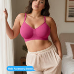OEAK Bralettes for Women with Support Comfortable Wireless Bras Seamless Bralette No Underwire Bra Cute Everyday Tshirt Bras Hot Pink XL