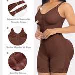 YIANNA Fajas Colombianas Moldeadoras Postpartum Shapewear Tummy Control for Women Full Body Shaper Butt Lifter Compression Garment with Zipper Crotch, YA7283-Brown-S