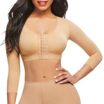 FeelinGirl Upper Body Shaper for Women Arm Shaping Sleeves Arm Lift Compression Garment Post Op Arm Control Beige XL