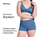 SPANX SPANXshape ExtraOrdinary Boyshort - Sculpting Compression - Women's Shapewear Underwear - Recycled Nylon Fabric Blend - Indigo Haze - Medium