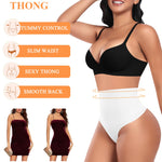 Werena Tummy Control Thong Shapewear for Women High Waisted Body Shaper Shaping Thong Girdle Novelty Hipster Panties(01# Mid Waisted White(slimmming),XX-Large)
