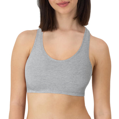 Hanes Racerback Bralette Pack, Stretch Cotton Knit Low-Impact Bra, Moisture-Wicking Cotton T-Back Bra Top, 3-Pack
