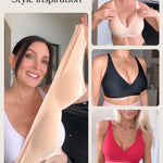 Wireless Bras for Women Push Up Seamless Bra Comfy Supportive Bralettes Deep V Comfortable Tshirt Bra No Underwire Beige