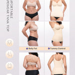 SHAPELLX Tank Top for Women Body Shaping Cami, Tummy Control Shapewear, V-Neck Camisole Tops Adjustable Strap White XL