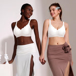 Wireless Jelly Comfortable Bras for Women Push Up Scalloped V Neck No Underwire Tshirt Bra Seamless Padded Bralettes(A1# White(Pure),Large)