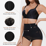 GYDEK Tummy Control Shapewear Panties for Women High Waisted Body Shaper Underwear Girdle Panty Seamless Shapewear Black