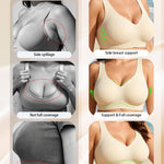Soft Intention Jelly Wireless Bra Seamless Push Up Full Coverage Supportive Everyday Sport T-Shirt Bra Regular & Plus Size Beige