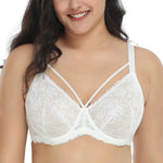 HSIA Minimizer Bras for Women Full Coverage, Unlined Lace Sexy Plus Size Underwire Bra for Large Breasts White