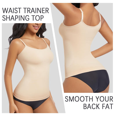 ONEW Compression Tanks For Women Shapewear Camisoles Seamless Tummy Control Slimming Body Shaper,Beige,Large
