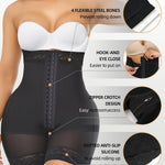 YIANNA Tummy Control Shapewear for Women Strapless Fajas Colombianas Moldeadoras Postpartum Body Shaper Shorts Butt Lifter Compression Garment with Zipper Crotch,YA7272-Black-M